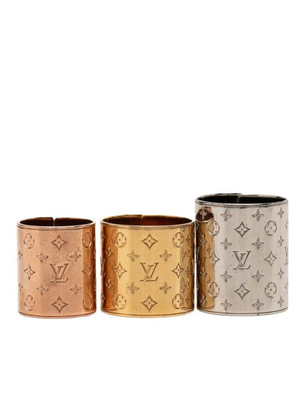 Louis Vuitton Nanogram Set Ring Gold Silver Pink Metal